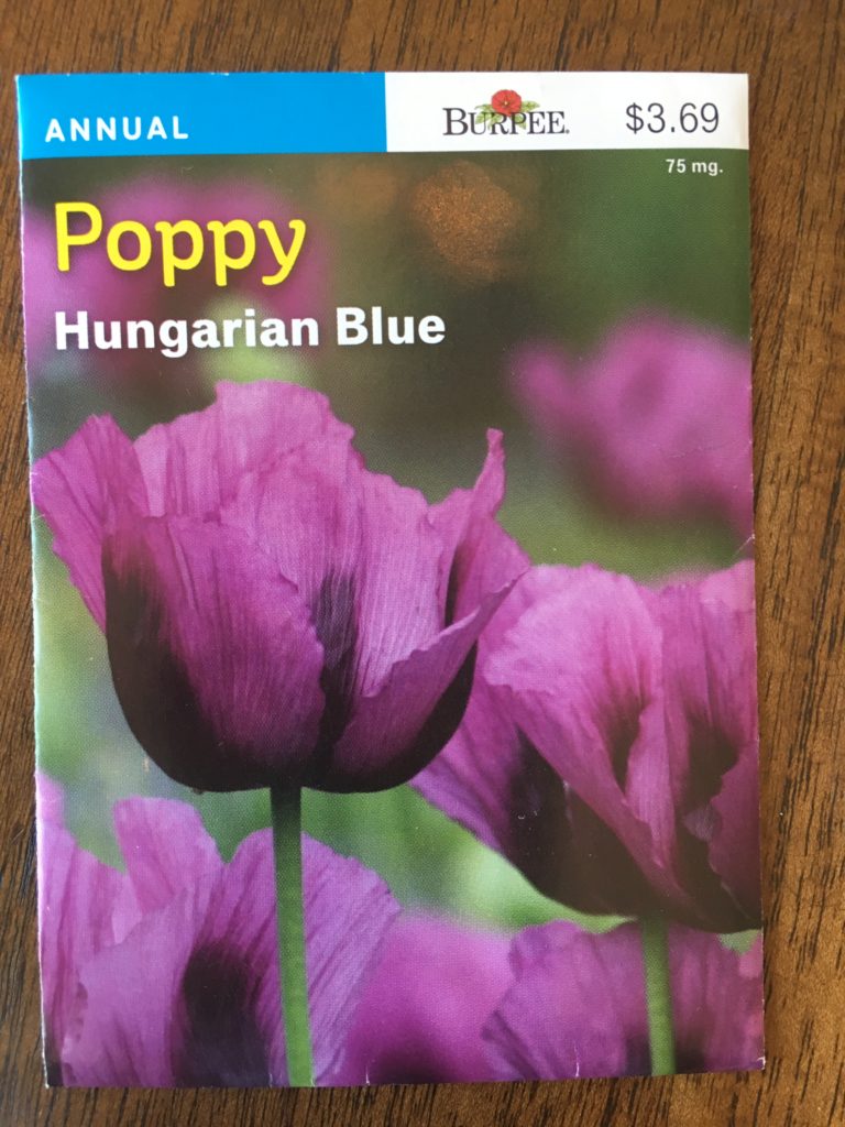 Show front of Hungarian Blue poppy seed packet.